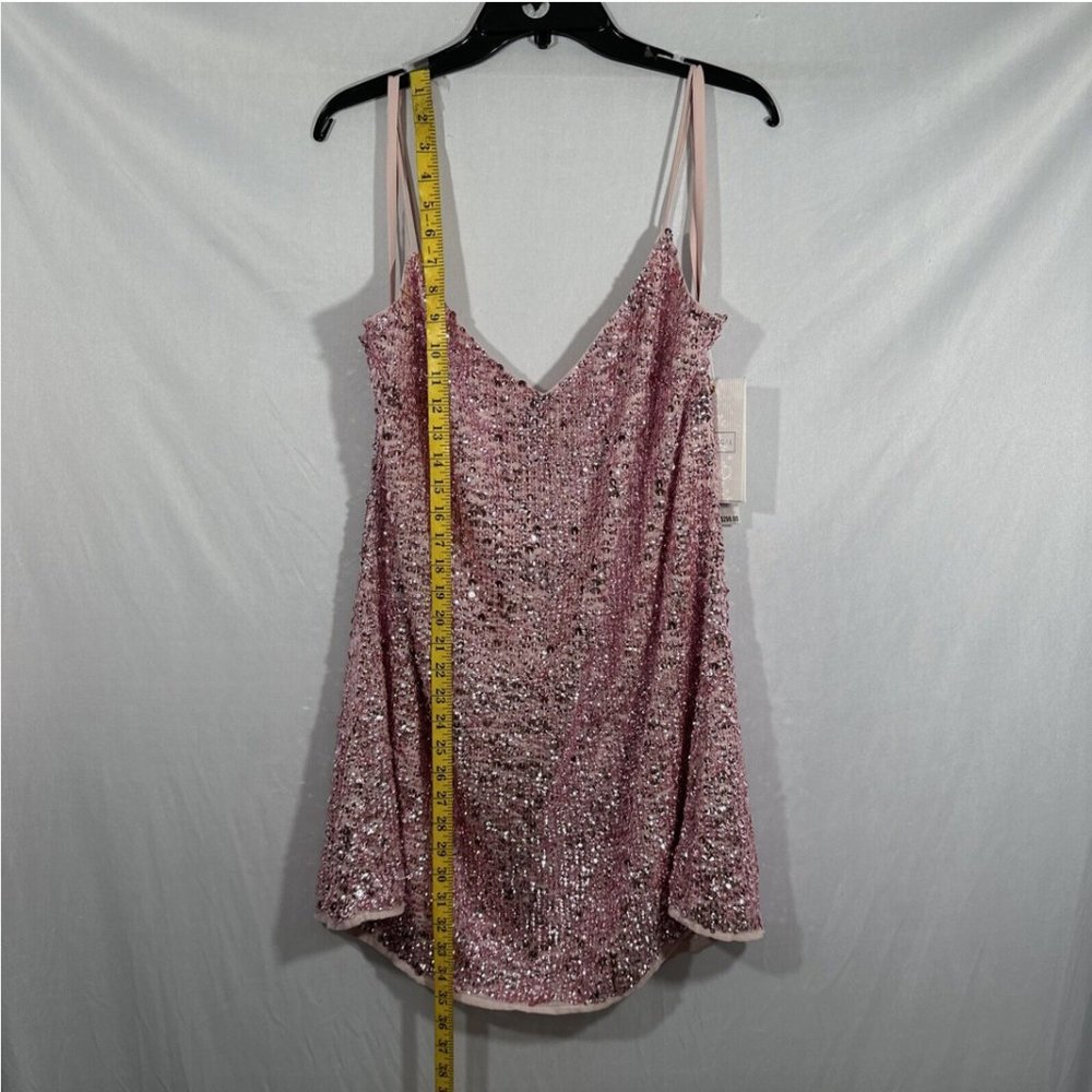 NWT $298 Mac Duggal‎ [ 12 ] Sequin Cocktail Slip Mini Dress Raspberry Pink Q592 - Picture 4 of 16
